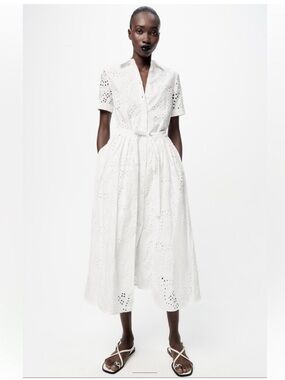 Zara white eyelet dress